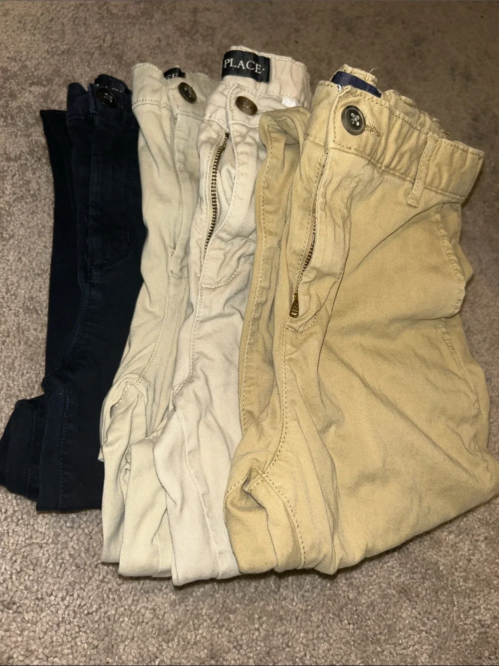 6 Pairs The Children's Place Boys' Casual Pants - 4-khaki, 2 Navy